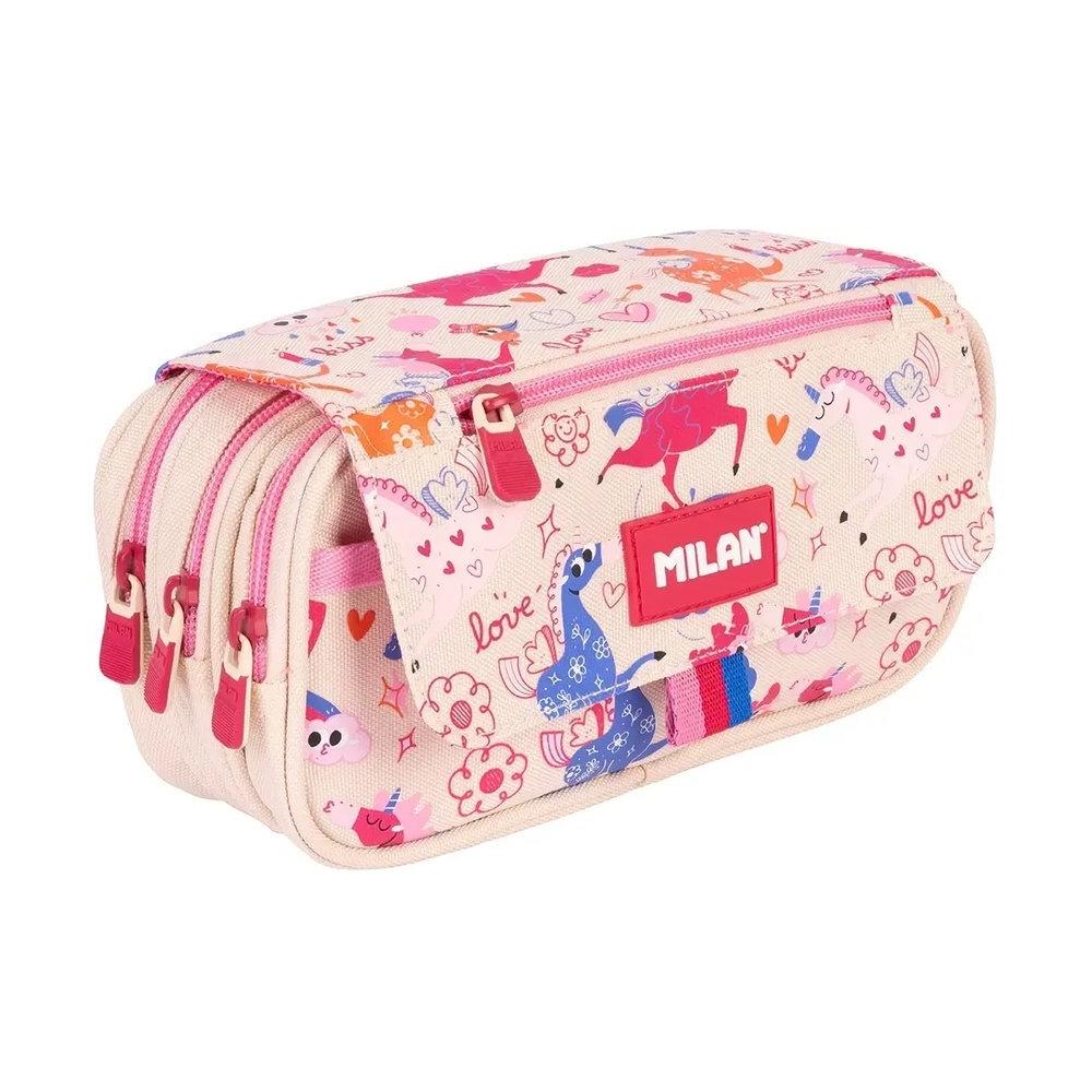 Portatodo triple con solapa Serie Flowicorn 08149FLC Milan