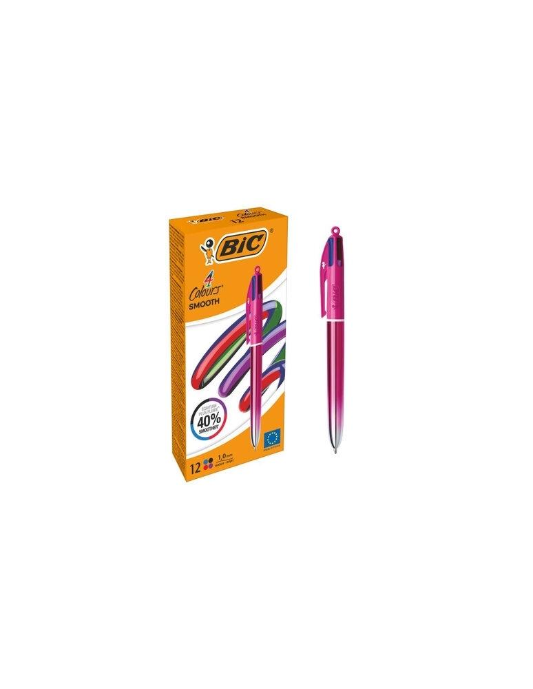 Boligrafo Bic 4 Colores Smooth Gradient Rosa 303084