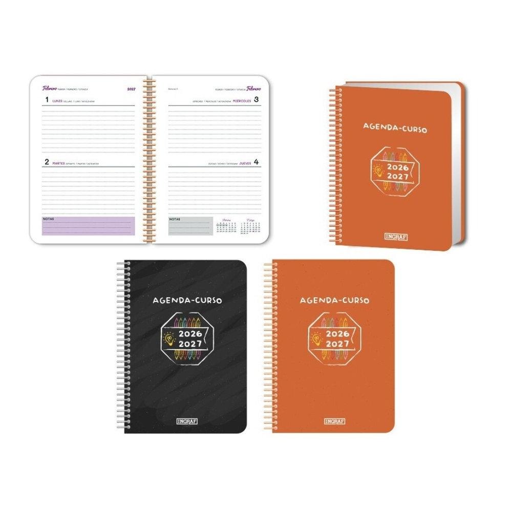 Agenda escolar 2026-2027 Ingraf 333976 Idea 4º tapa plastico 2 dias pagina (No devolución)