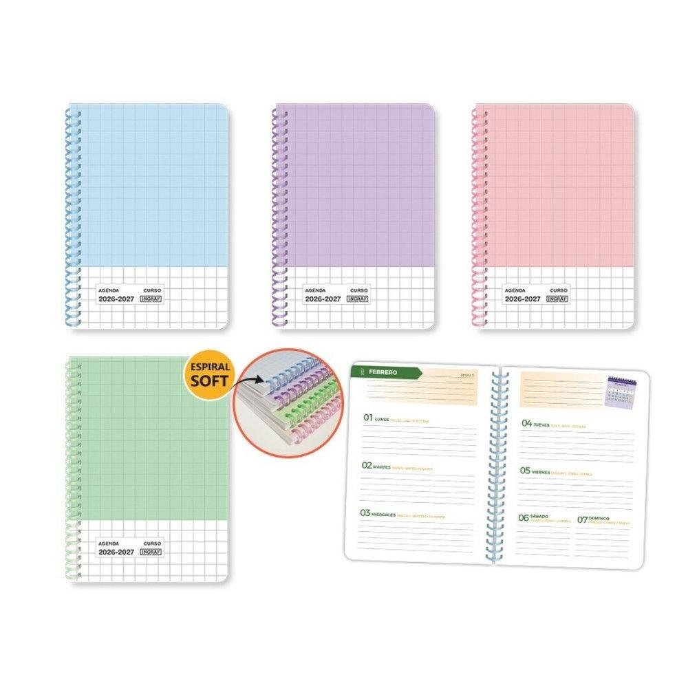 Agenda escolar 2026-2027 Ingraf 333984 Pantone 8º tapa plastico semana vista (No devolución)
