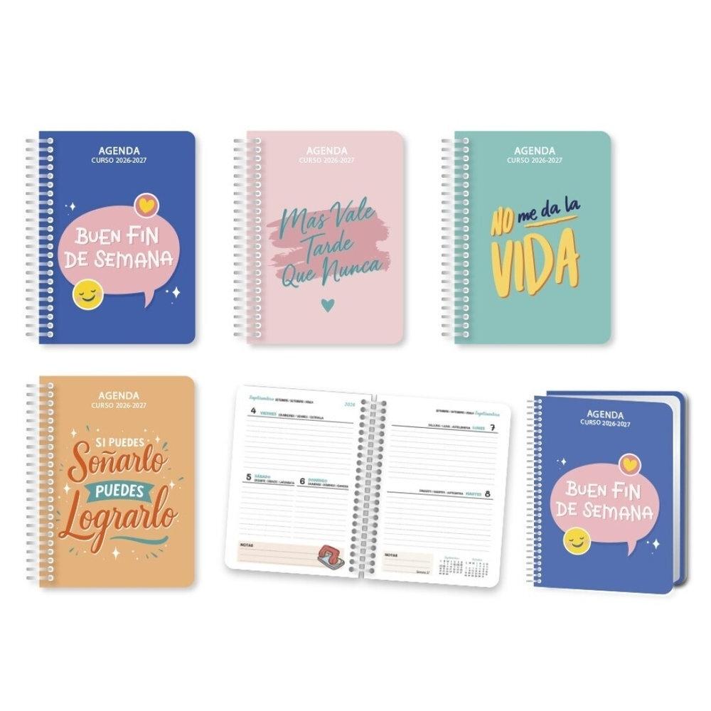 Agenda escolar 2026-2027 Ingraf 333981 Good Vibes 8º tapa plastico 2 dias pagina (No devolución)