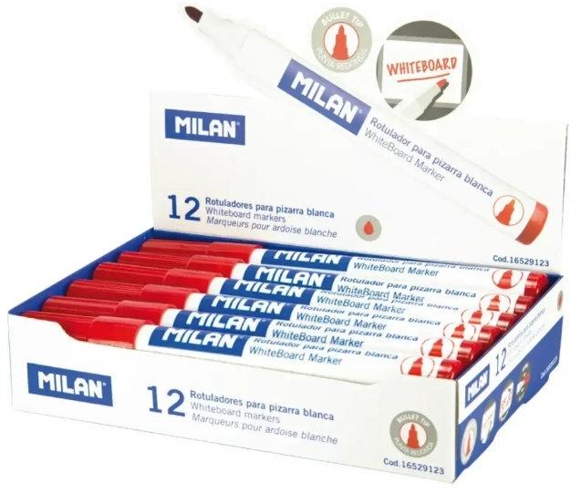 Rotulador pizarra blanca Milan C/12 rojo 16529123