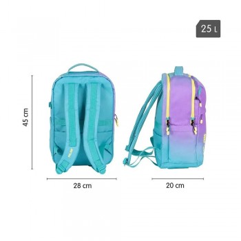 Mochila 5 cremalleras 45cm Sunset verde 624607SN26GR Milan