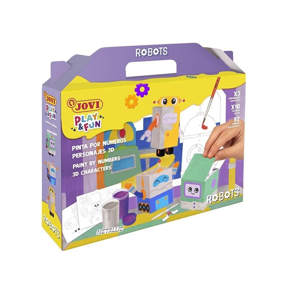 PLAY&FUN JOVI - PINTA CON TEMPERA POR NUMEROS 3D Robots 2302