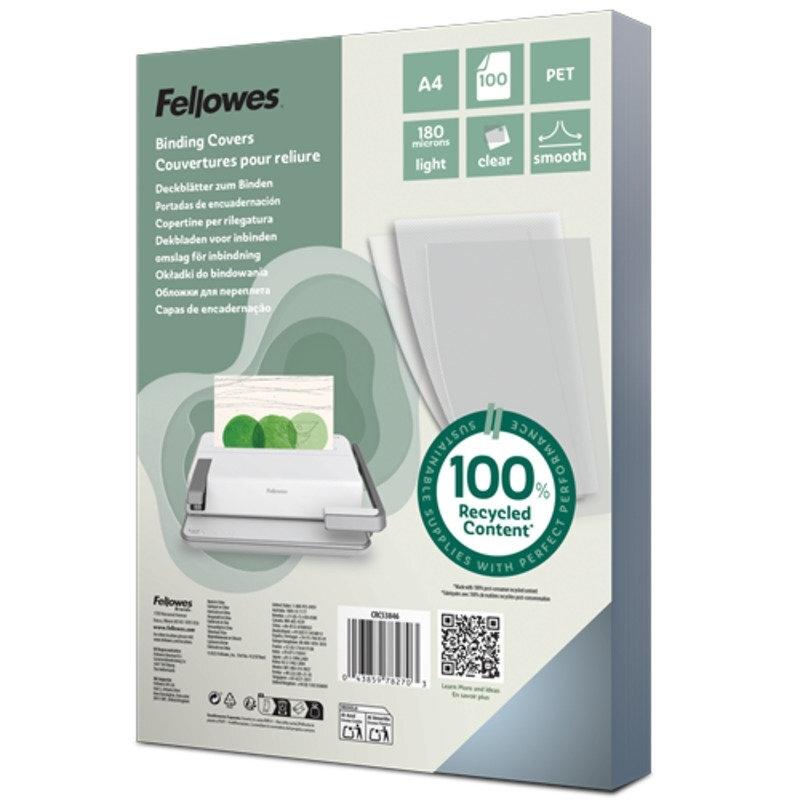 Tapa Polietileno Fellowes Transparente P/100 A4 0.18 Cristal 5384601