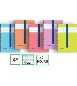 Bloc espiral Eriggan NSCB4 cuarto 40H. cuadrovía 4mm