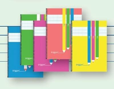 Bloc espiral Eriggan NSFP3 folio tapa plastico surtido 80h 90g cuadrovia 3mm