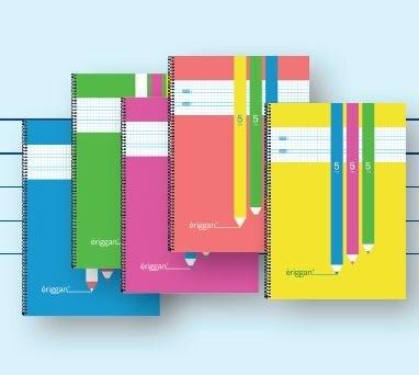 Bloc espiral Eriggan NSFP5 folio tapa plastico surtido 80h 90g cuadrovia 5mm