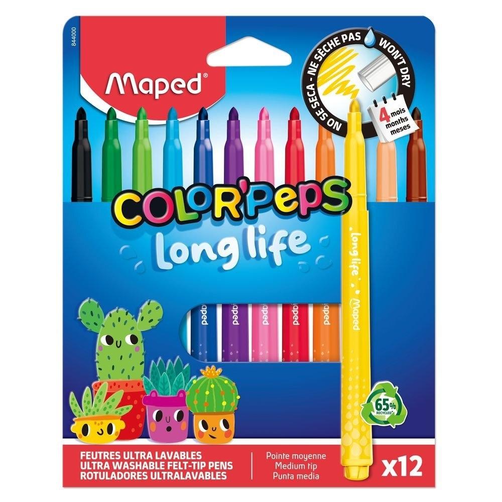 Rotulador color peps Long Life C/12 844000 Maped