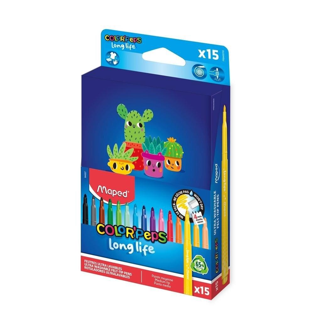 Rotulador color peps Long Life 2 C/15 844007 Maped