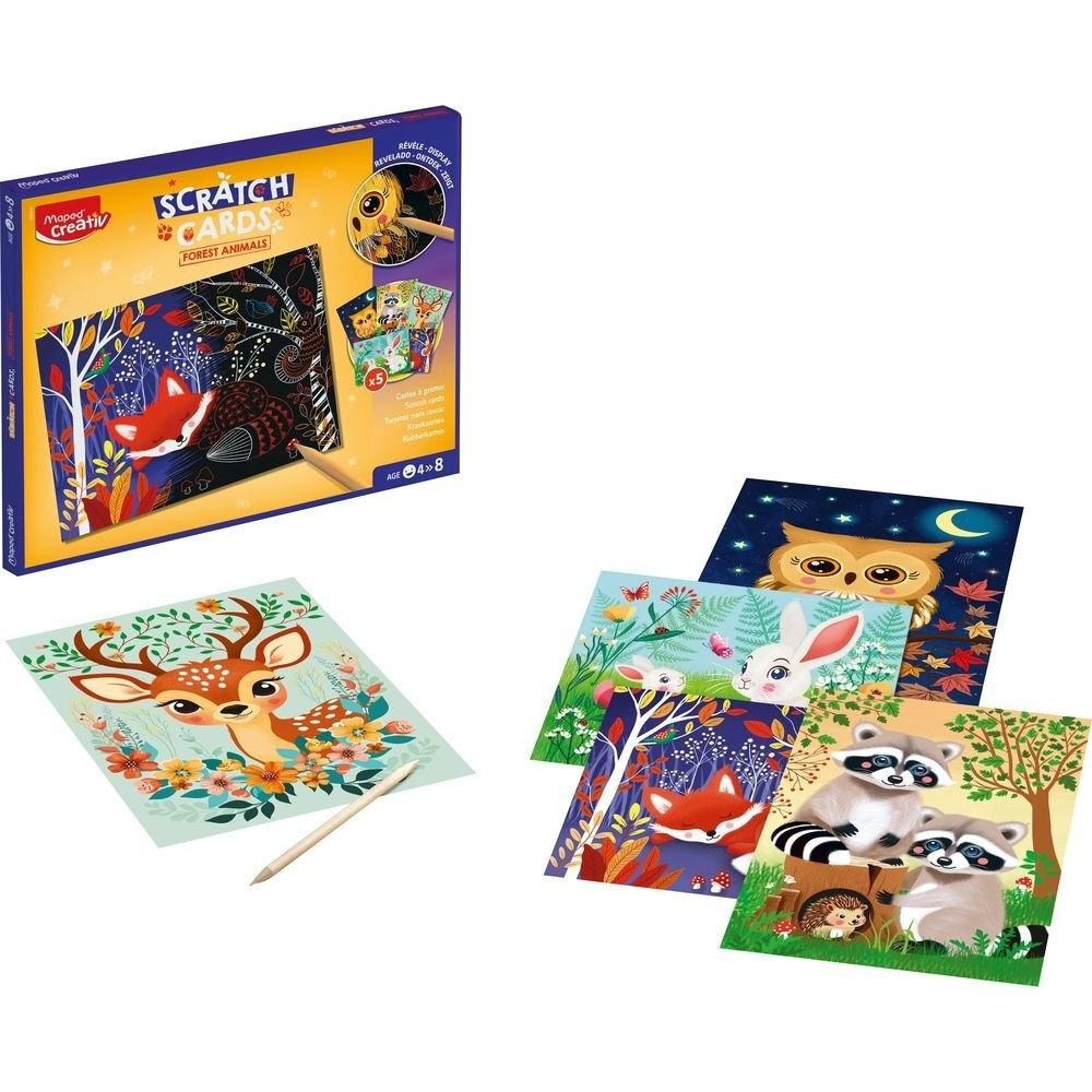 Maped Creativ- Tarjetas  para rascar- Animales del bosque 906914