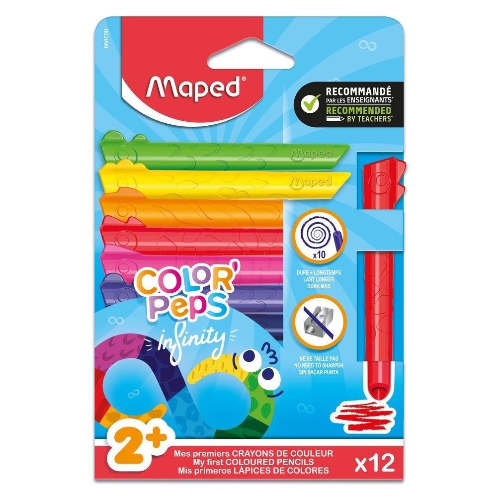 Lapiz Maped Infinity triangulares jumbo caja 12 colores surtidos  864600