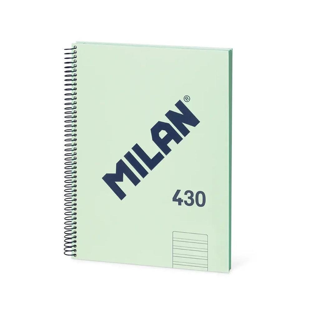 Bloc espiral Milan 57245E80SNCGR A4 80 hojas 95 gramos tapa dura Pauta 3,5 Verde serie 430