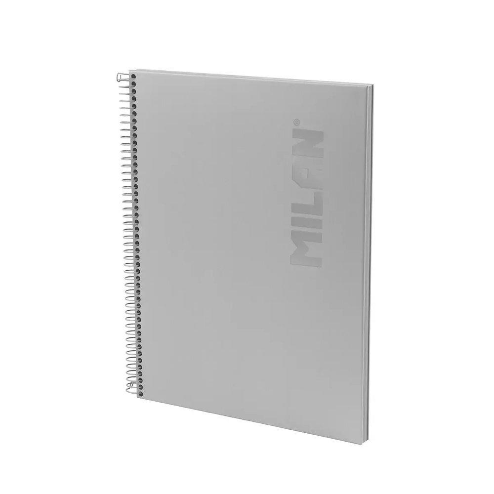 Bloc espiral Milan 57142E80DWG A4 80 hojas 95 gramos tapa dura Horizontal Shadow Gris