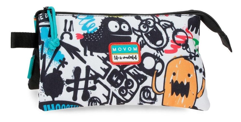 Portatodo triple Movom Monsters Negro 110087405020 Joumma