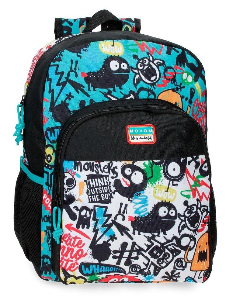 Mochila adaptable 40cm. Movom Monsters Negro 110087235120 Joumma