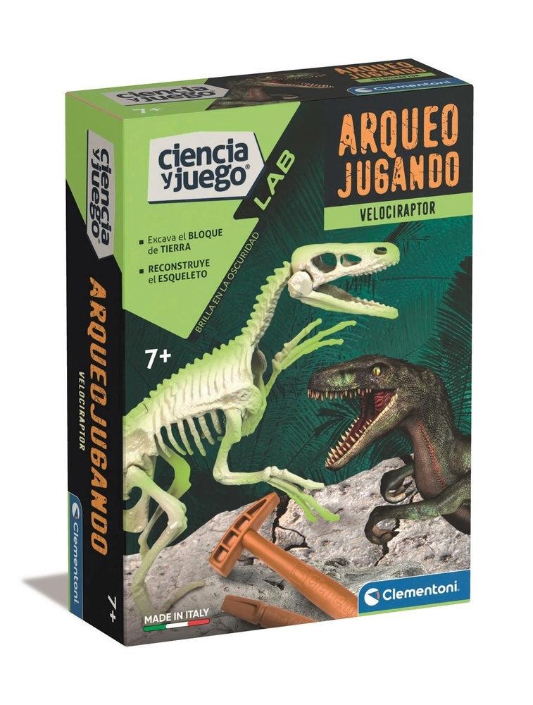 Arqueojugando Velociraptor fosforescente 55539 Clementoni
