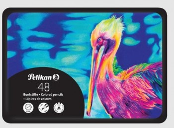 Lapiz Colores Pelikan Hexagonales premium caja metalica 24 unidades 300000375