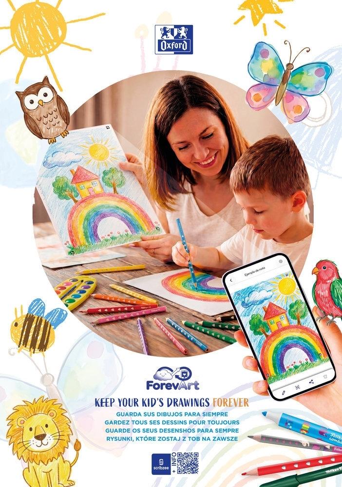 Bloc dibujo encolado Oxford 400216053 A4 20H 130G kids FOREVART