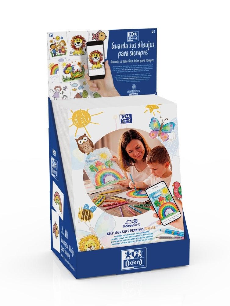 Expositor 20 Bloc dibujo encolado Oxford 400216374 A4 20H 130G kids FOREVART