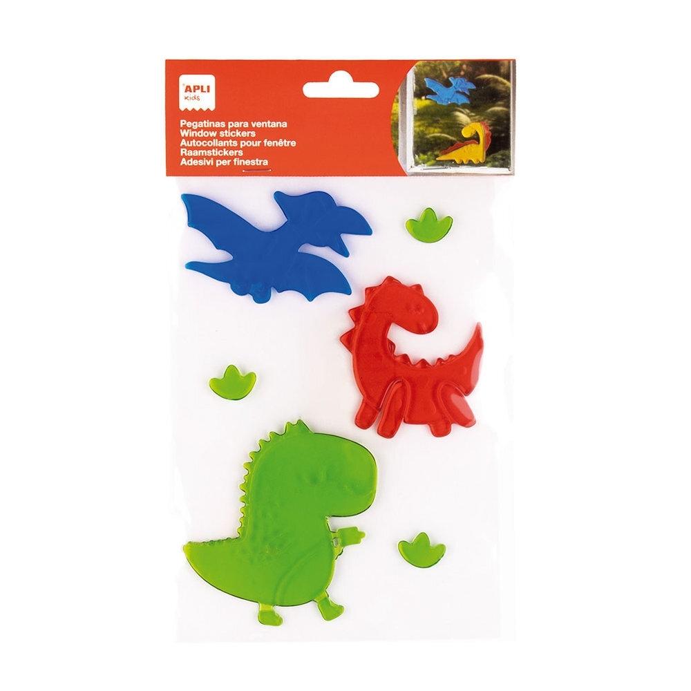 Etiquetas Jelly Gel Apli 20850 para ventanas Dinosaurios