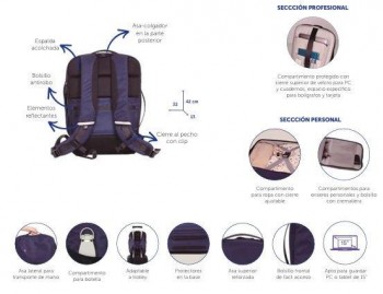 Mochila 42cm. Executive Negro 400214838 Oxford