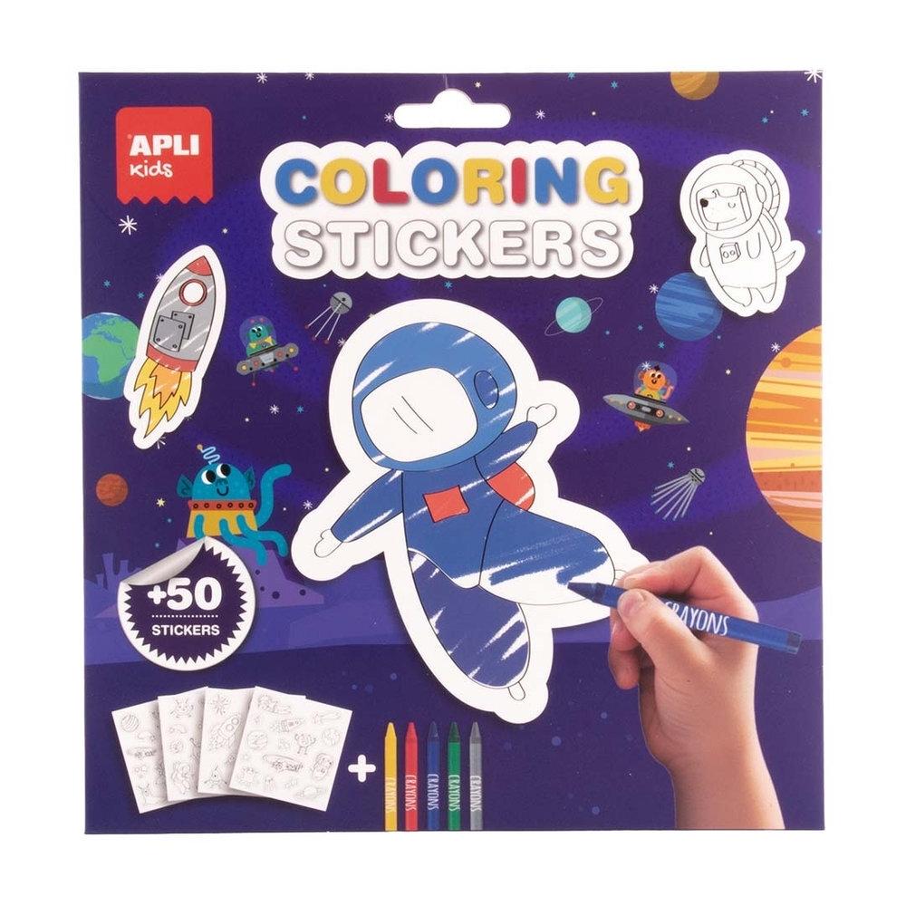 Pegatinas coloreables Apli 20230 Espacio