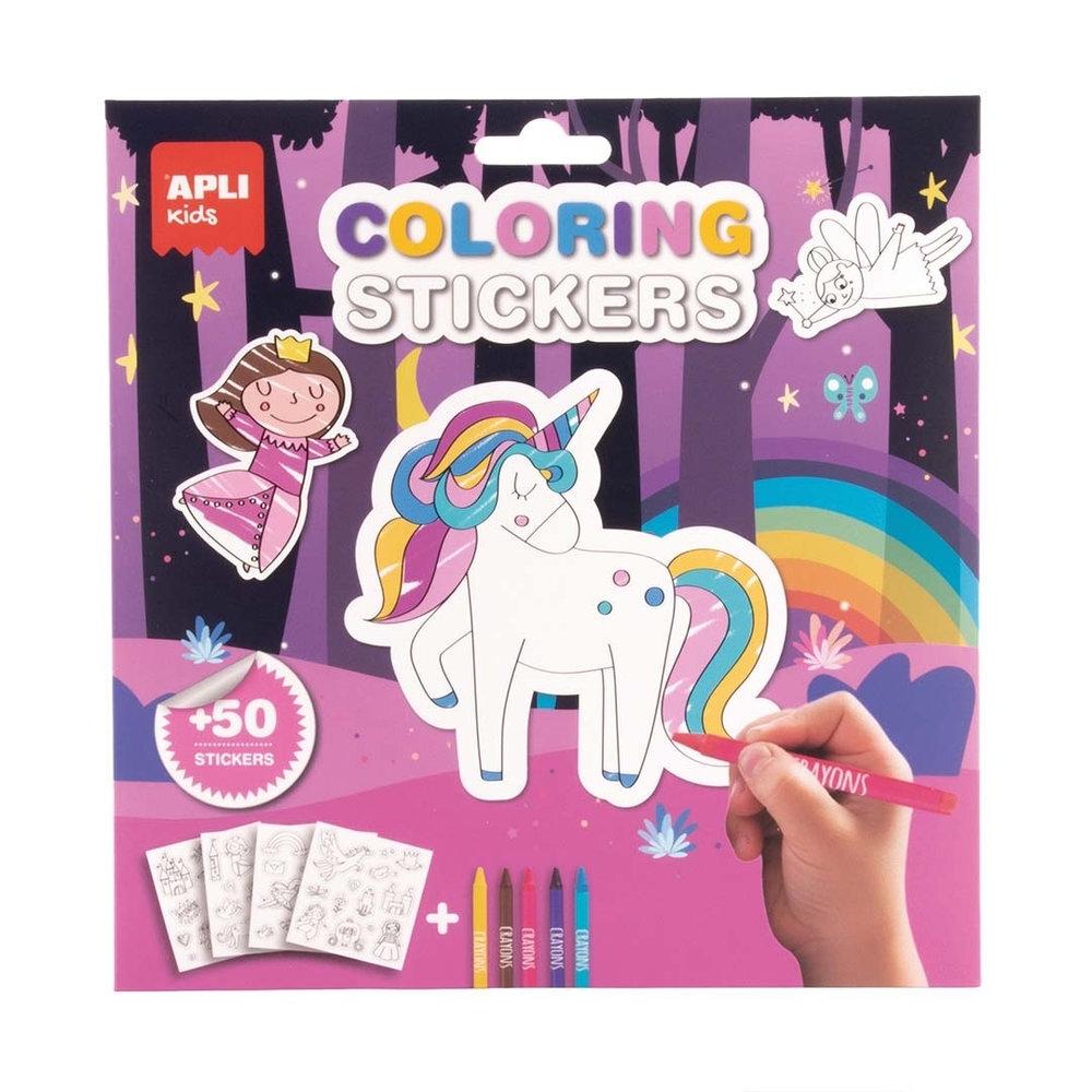 Pegatinas coloreables Apli 20232 Princesas