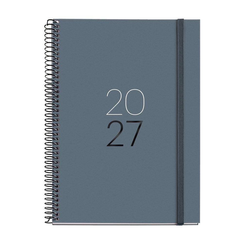 Agenda Miquelrius Anual 2027 155x213 Dia pagina Plus Espiral Calm Grafito MR34663