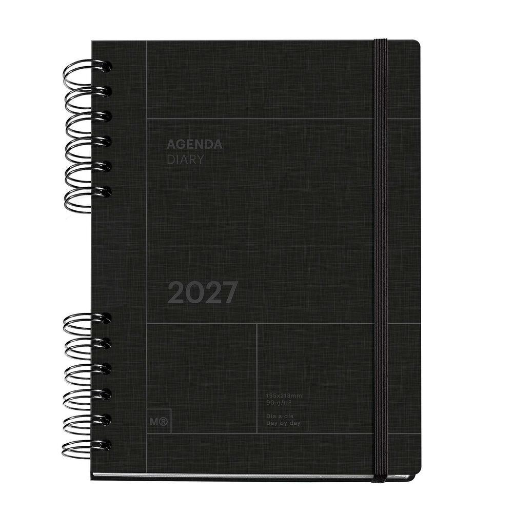 Agenda Miquelrius Anual 2027 160x218 Dia pagina Plus Back to Basics Wire Negro MR34641