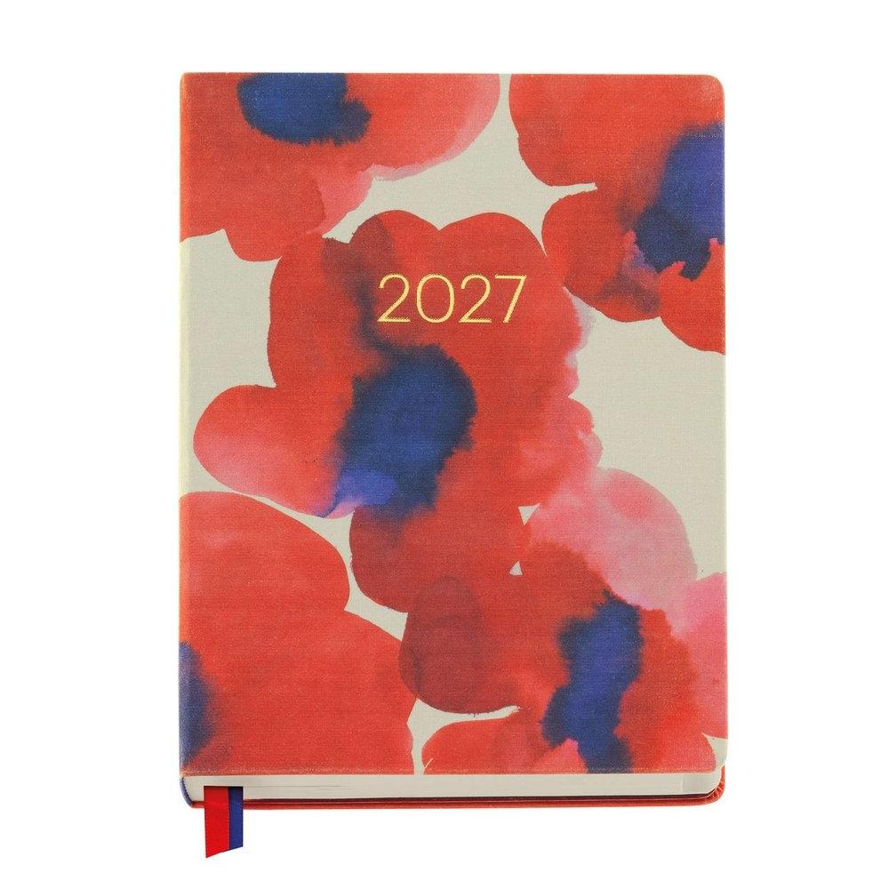 Agenda Miquelrius Anual 2027 145x195 Semana vista Journal Acuarela Red Bloom MR25293