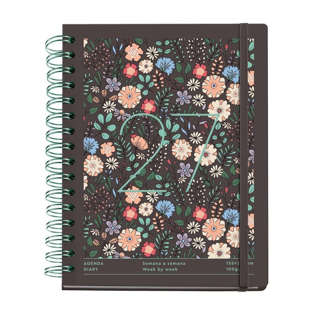 Agenda Miquelrius Anual 2027 160x218 Dia pagina Marguerite Smith Wire Brown MR34823