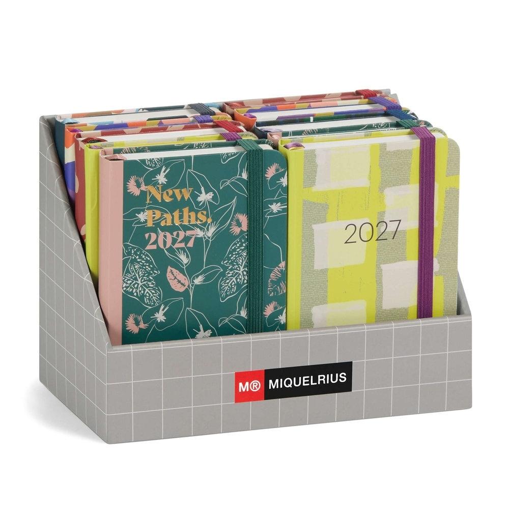 Expositor agendas anuales Miquelrius 2027 MR31696 Passport Cosidas 90x140 14 unidades