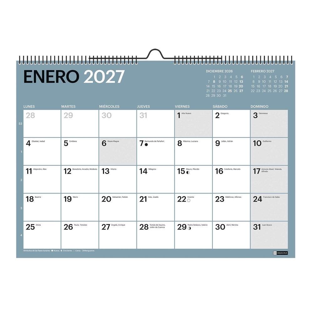Calendario anual Miquelrius 2027 MR28416 Pared Chromat A3