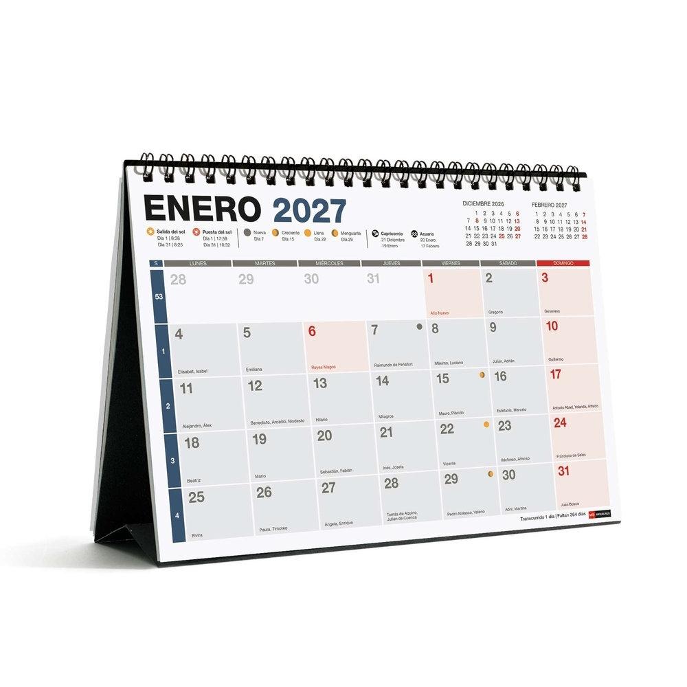 Calendario anual Miquelrius 2027 MR28445 Mesa Numero completo A5