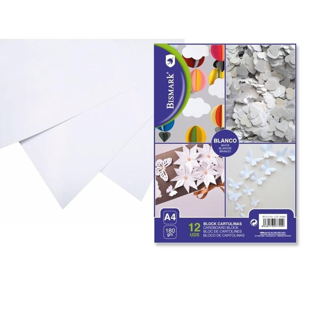 Block manualidades Bismark 327729 cartulinas blancas A4 180g 12 hojas