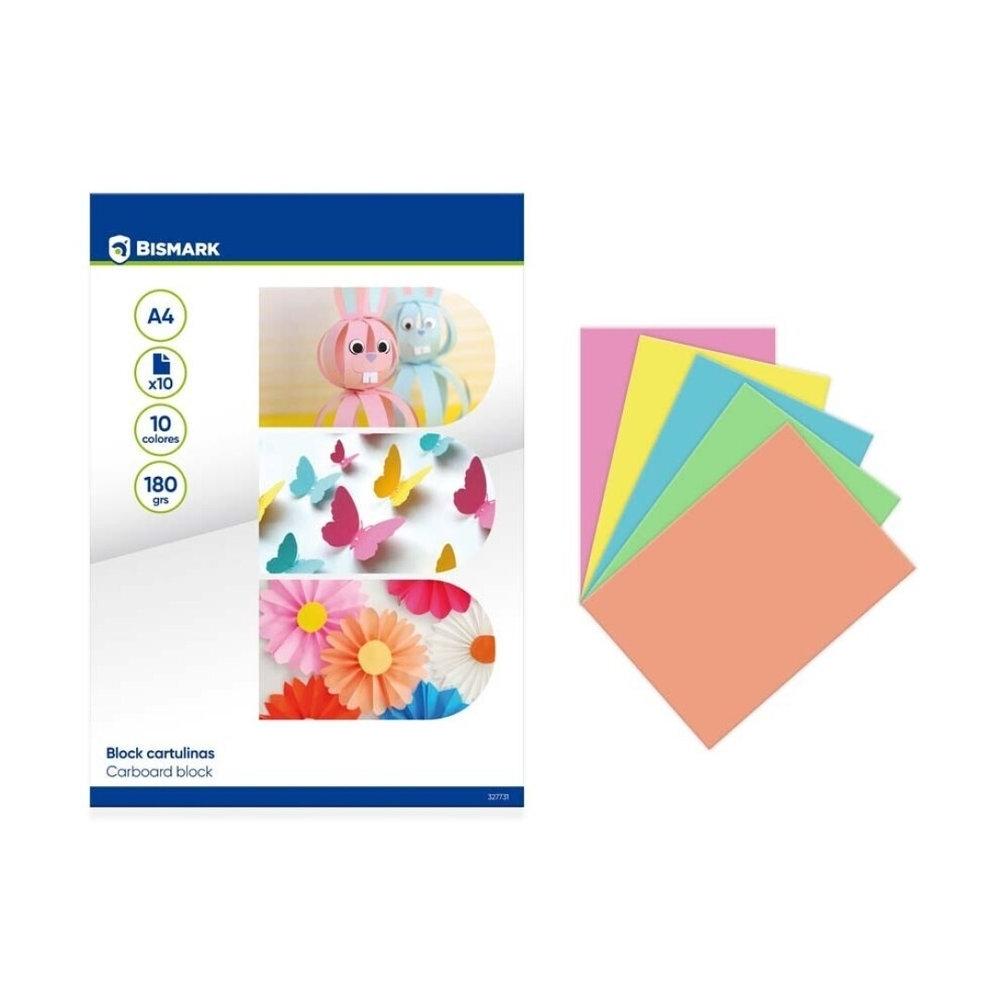 Block manualidades Bismark 327731 cartulinas colores A4 180g 10 hojas