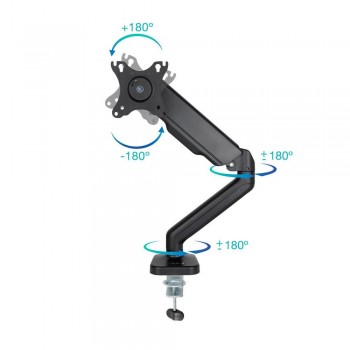Soporte de Mesa brazo monitor TOOQ DB5032TNR-B Contrapeso Giratorio e Inclinable para Monitor 17-32(VESA 75x75 y 100x100, 9 kg)