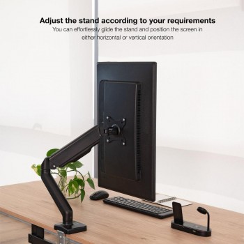Soporte de Mesa brazo monitor TOOQ DB5032TNR-B Contrapeso Giratorio e Inclinable para Monitor 17-32(VESA 75x75 y 100x100, 9 kg)