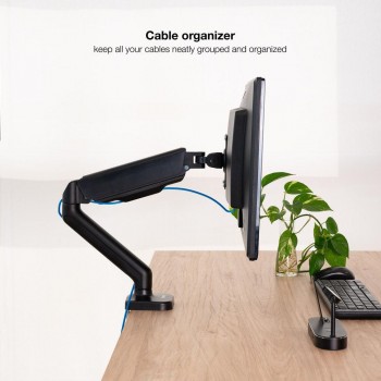 Soporte de Mesa brazo monitor TOOQ DB5032TNR-B Contrapeso Giratorio e Inclinable para Monitor 17-32(VESA 75x75 y 100x100, 9 kg)