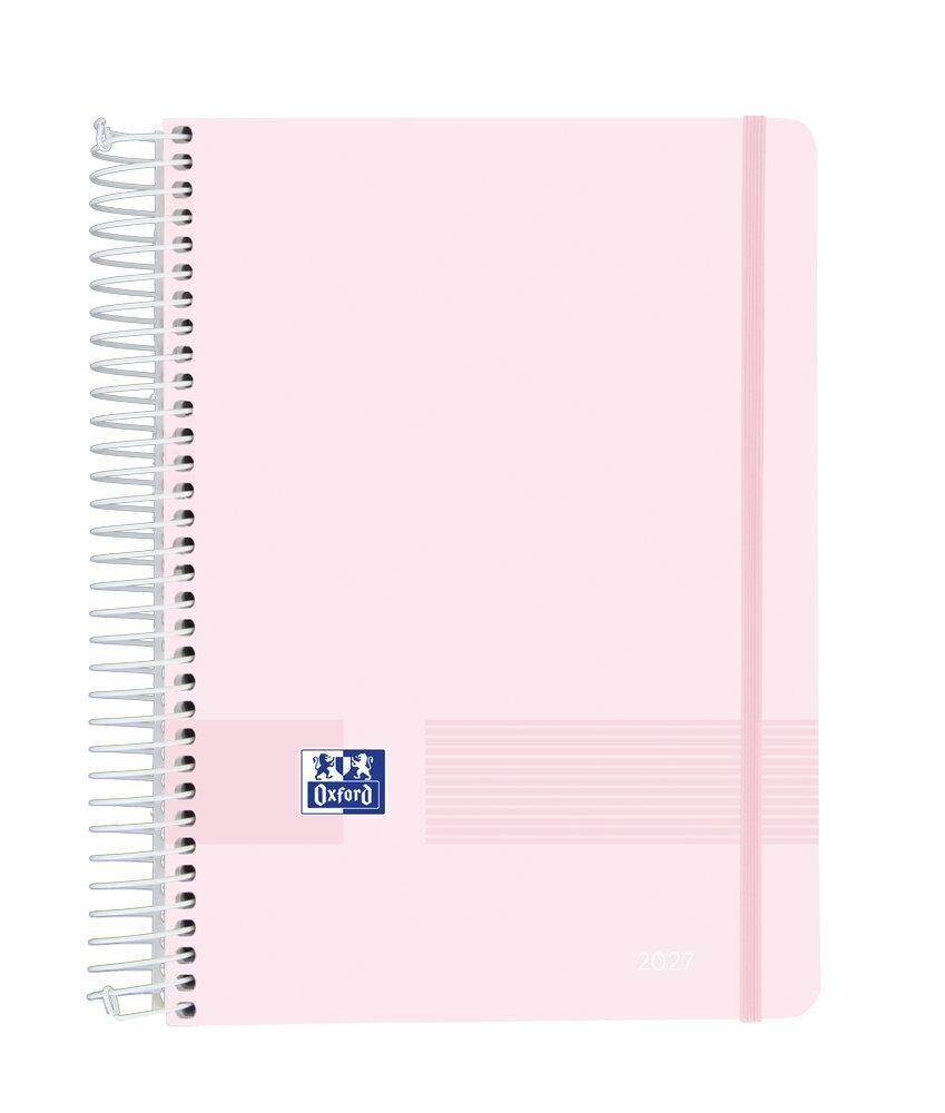 Agenda anual 2027 Oxford A5 Live&Go Dia pagina Rosa pastel 400214895