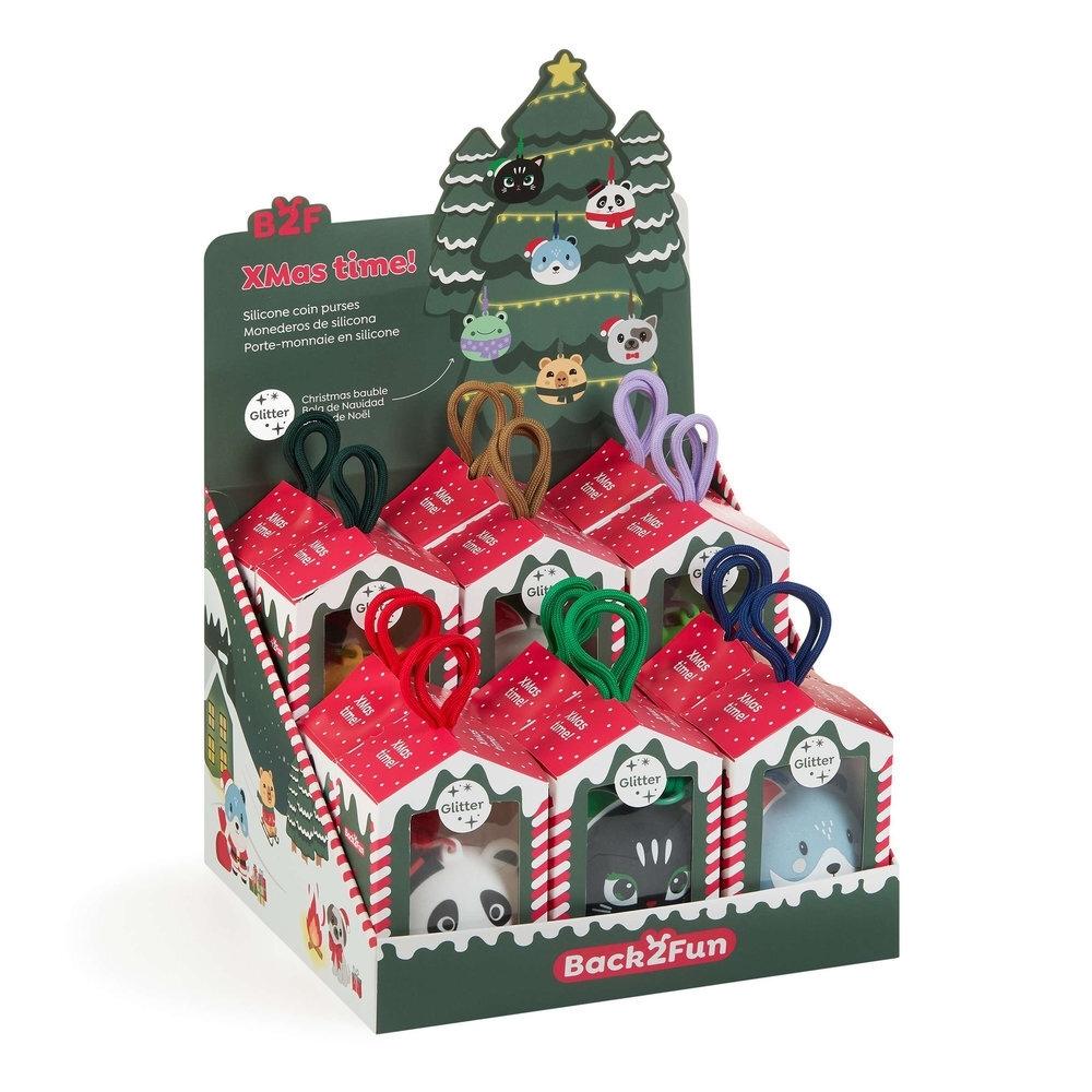 Expositor Miquelrius MR19910 Monedero silicona glitter Navidad Back2Fun 12 unidades