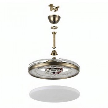 Ventilador techo con luz Yatek 59w dorado EL01003