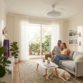 Ventilador de techo con luz Yatek Rubia Blanco 60W silencioso EL01005