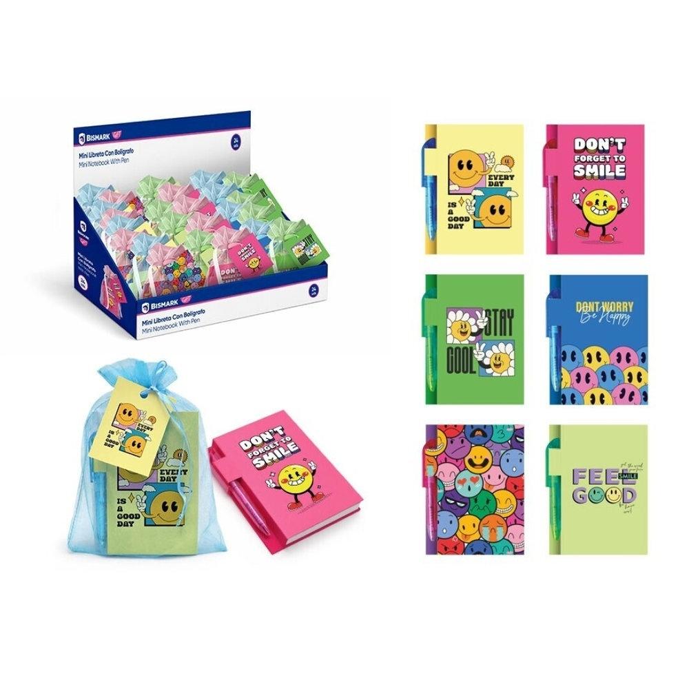LIBRETA SMILES C/BOLIGRAFO EN BOLSITA SEDA BISMARK 334509
