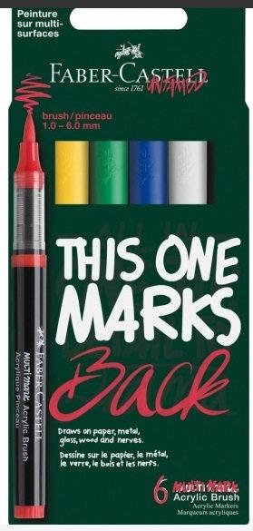 Estuche 5 rotuladores acrylic brush colores primarios 286005 Faber Castell