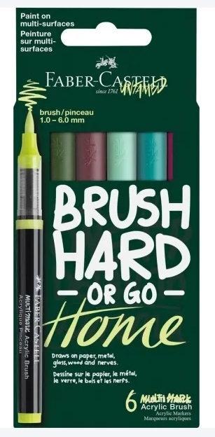 Estuche 5 rotuladores acrylic brush colores tendencia 286007 Faber Castell