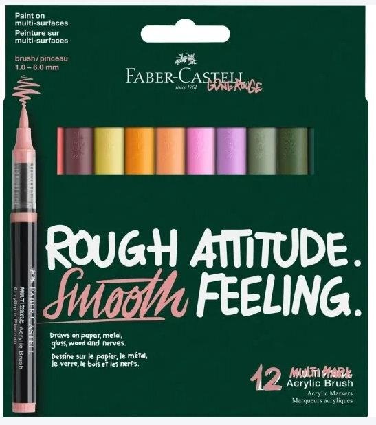 Estuche 12 rotuladores acrylic brush colores cottage 286012 Faber Castell