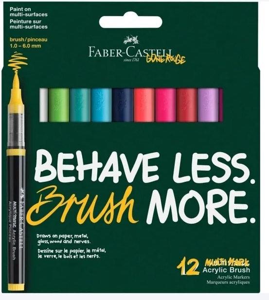 Estuche 12 rotuladores acrylic brush colores dopamin 286013 Faber Castell