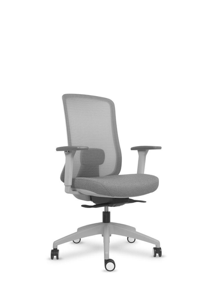 Silla Lando Grey Mecanismo Basculante Con Brazos Regulables Gris sin cabezal